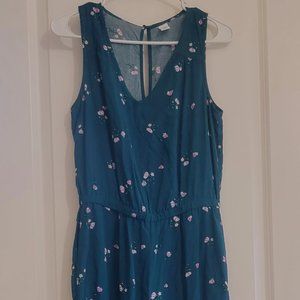 Old Navy Green Floral Jumpsuit Size Small